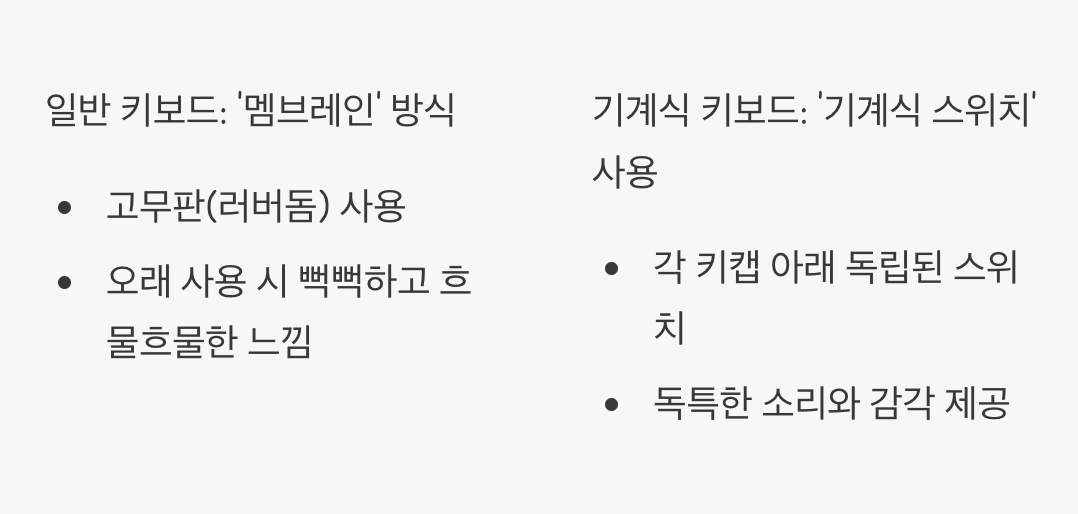1. 기계식 키보드, 무엇이 다를까요?