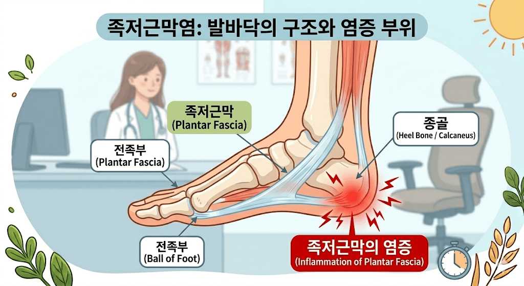 족저근막염 염증 부위를 보여주는 이미지