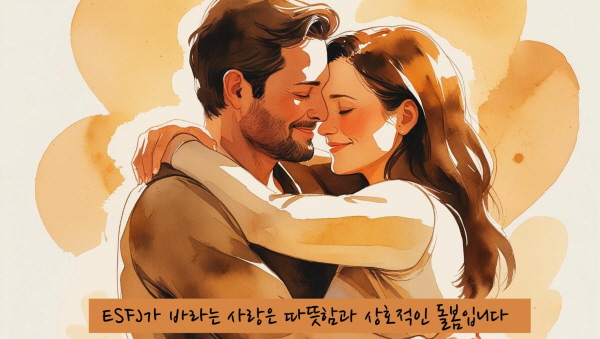 ESFJ가 바라는 사랑은 따뜻함과 상호적인 돌봄입니다에 관한 그림