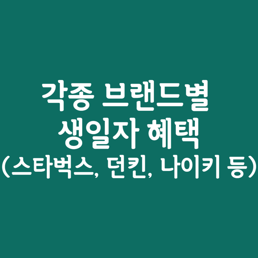 각종 브랜드별 생일자 혜택