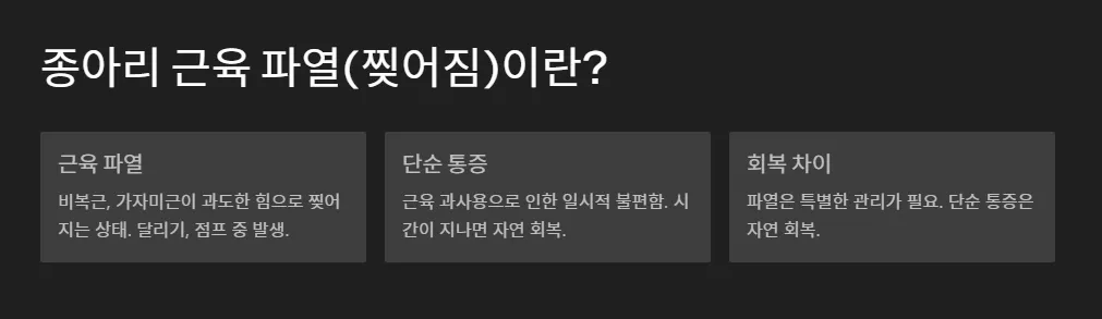 종아리 근육파열 개요