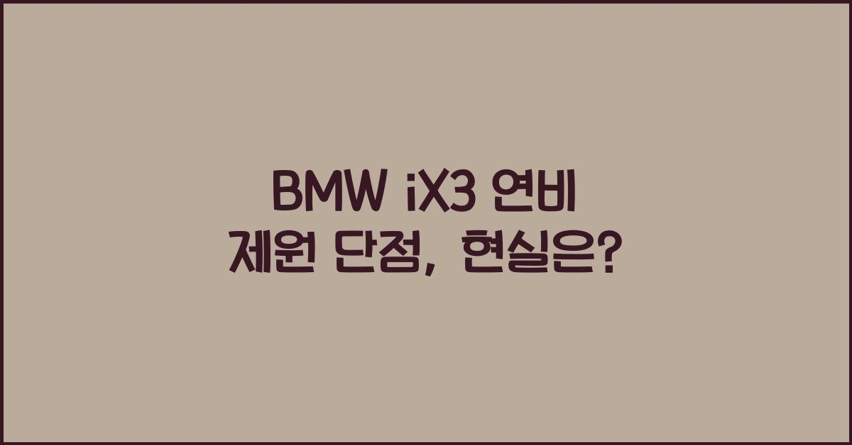 BMW iX3 연비 제원 단점