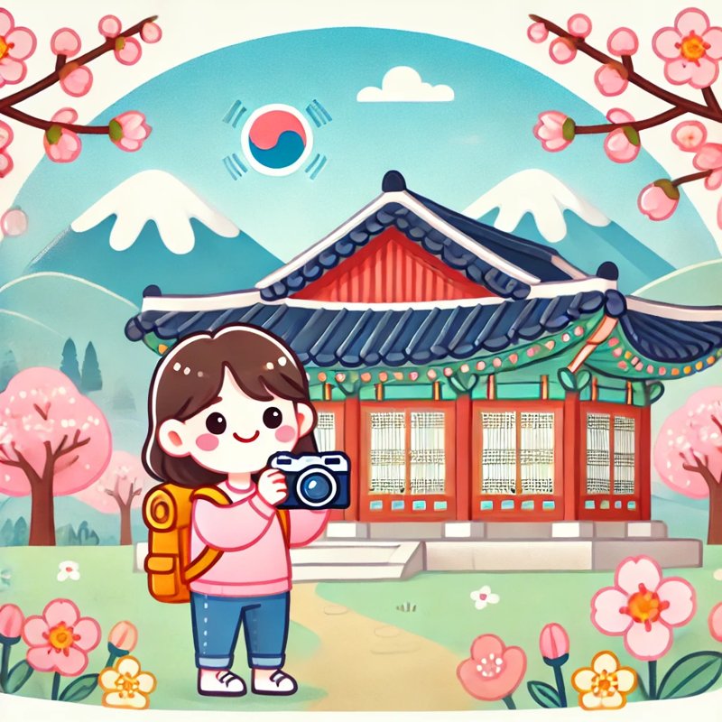 A person who travels in Korea and takes photos, 한국 여행 중 사진 찍는 사람