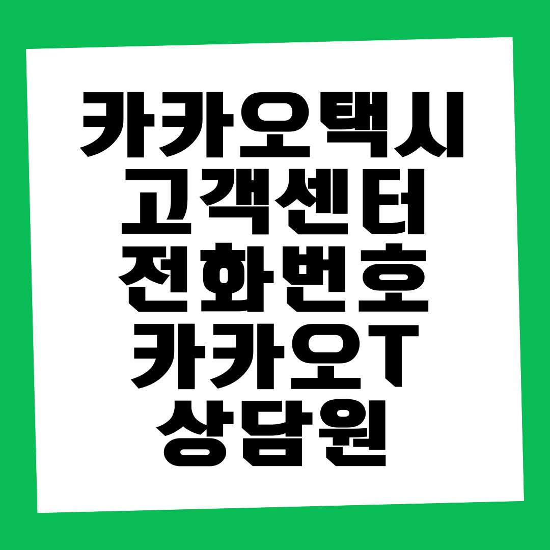 카카오택시 고객센터 전화번호 카카오 T 상담원 연결