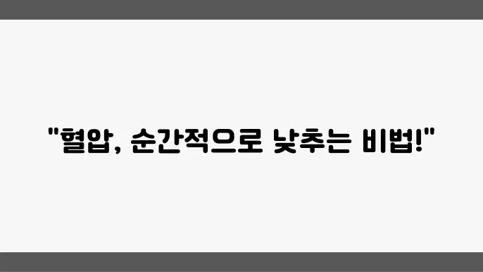 고혈압 낮추는 늜영 벘에 트포다
