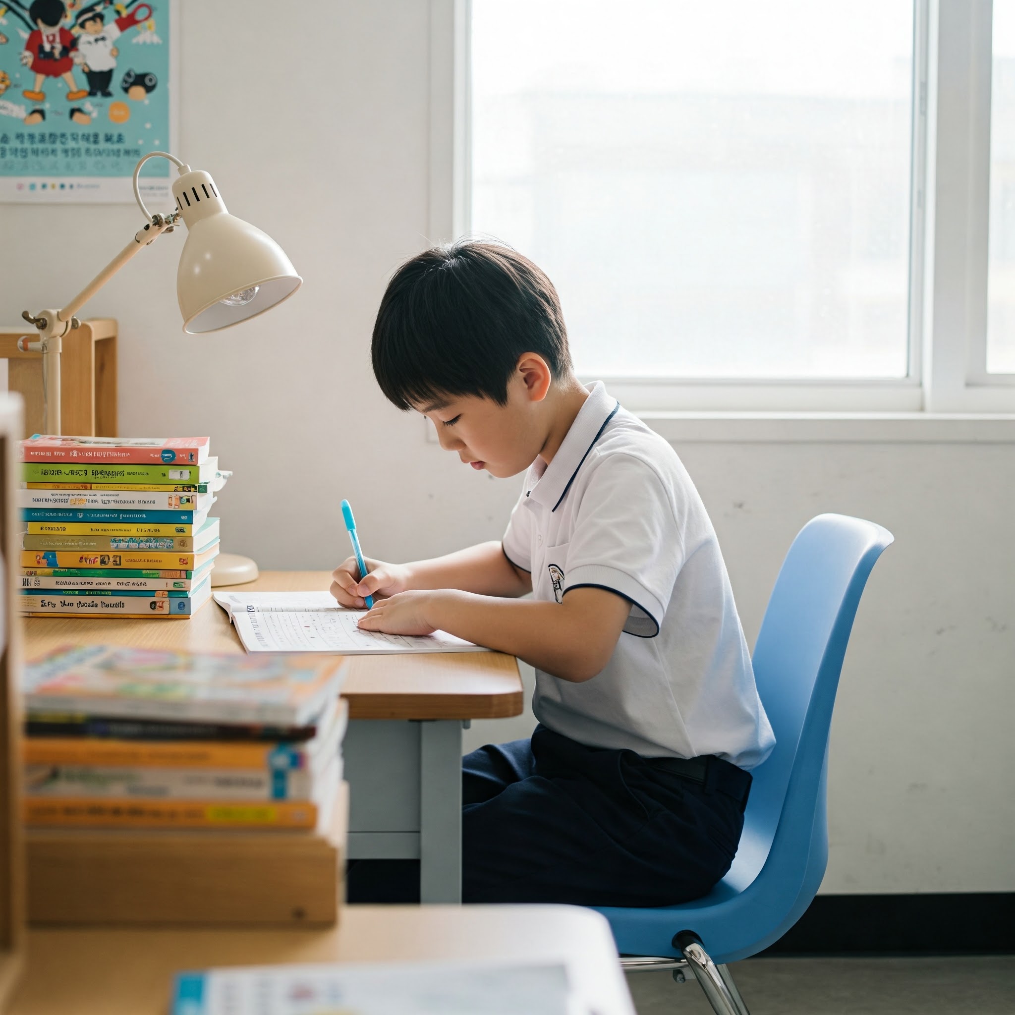 자기주도학습 중인 초등학생