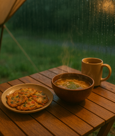 캠핑 음식 관련 사진