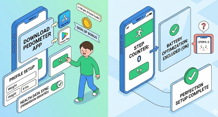 만보기 앱 다운로드 설치 및 이용방법