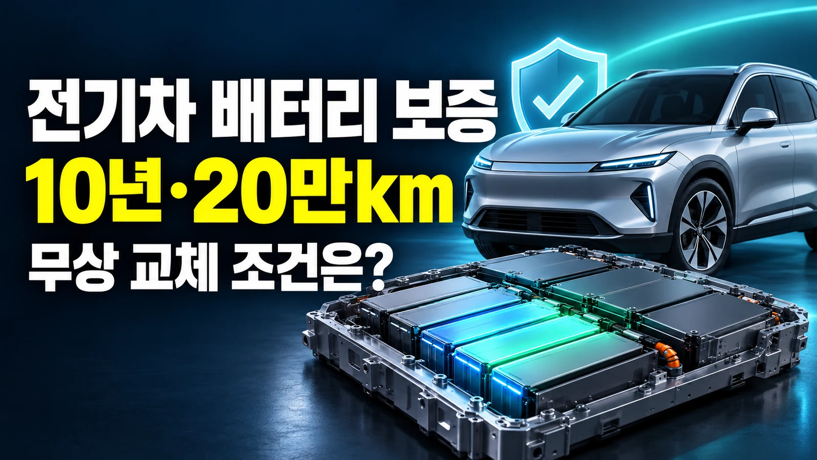 전기차 배터리 보증 10년 20만km 무상 교체 조건과 배터리 팩 이미지