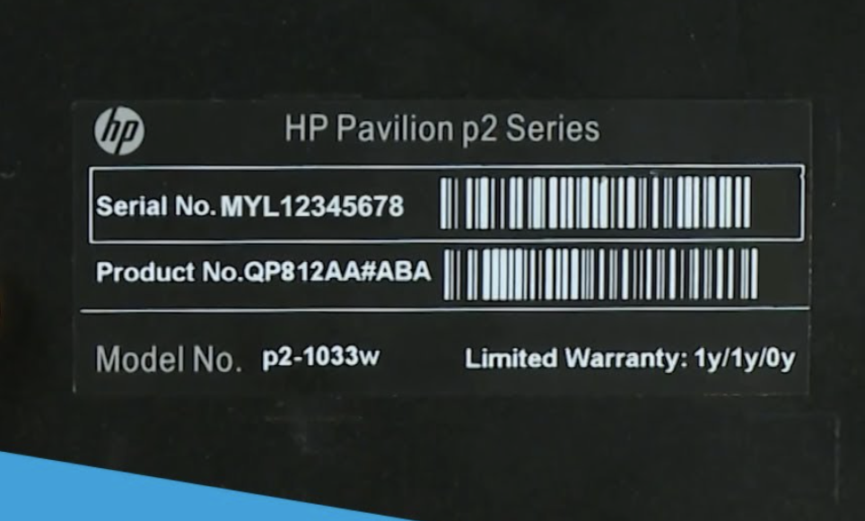 HP 파빌리온 P2 노트북 시리얼번호 및 제품번호 위치 모델명 워런티 예시