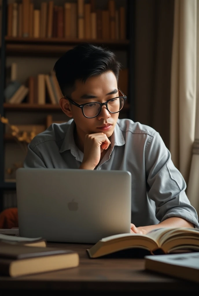 STO에 대해 검색하고 알아보는 남자 이미지