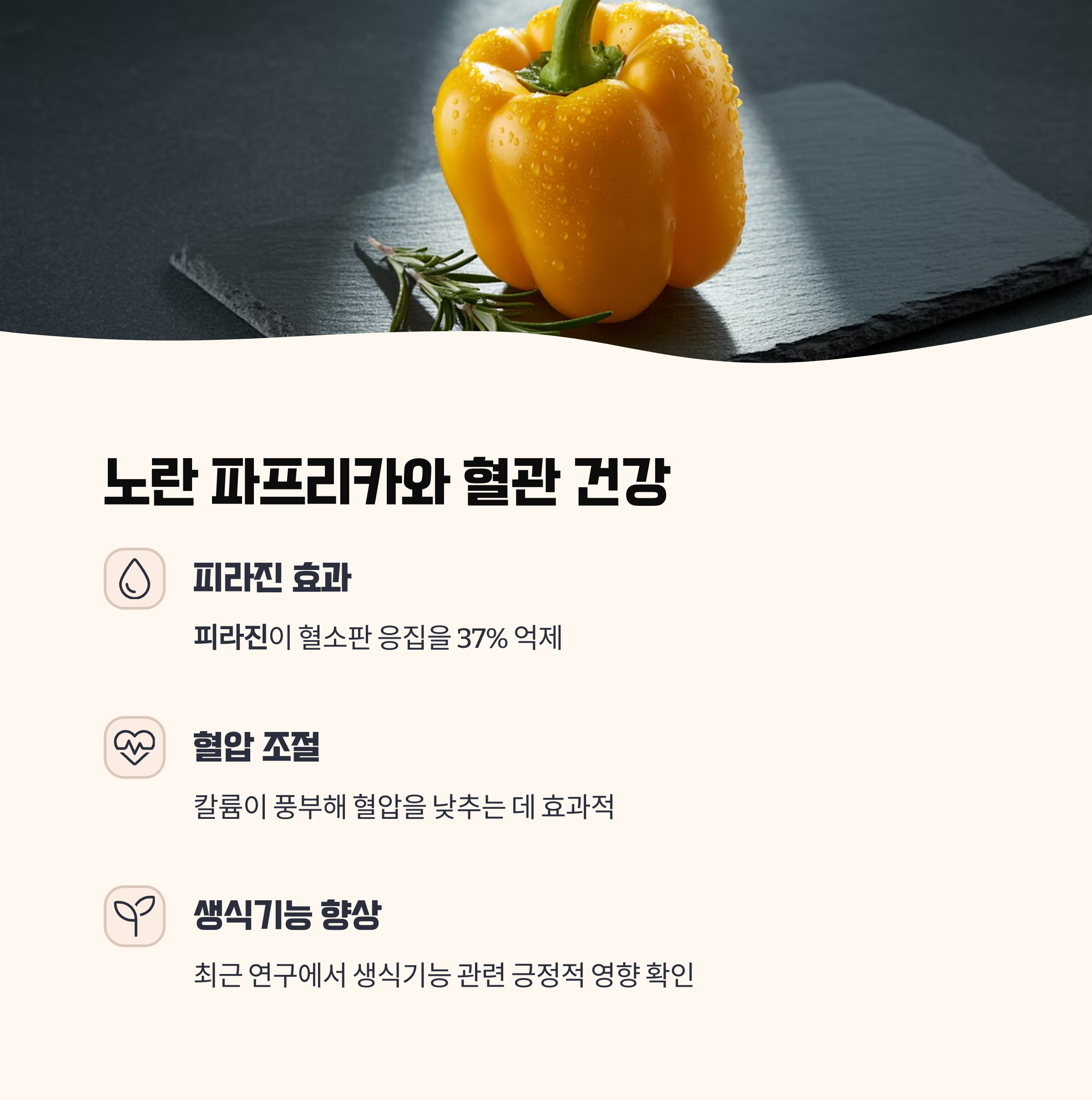 노란 파프리카, 혈관 건강을 위한 선택