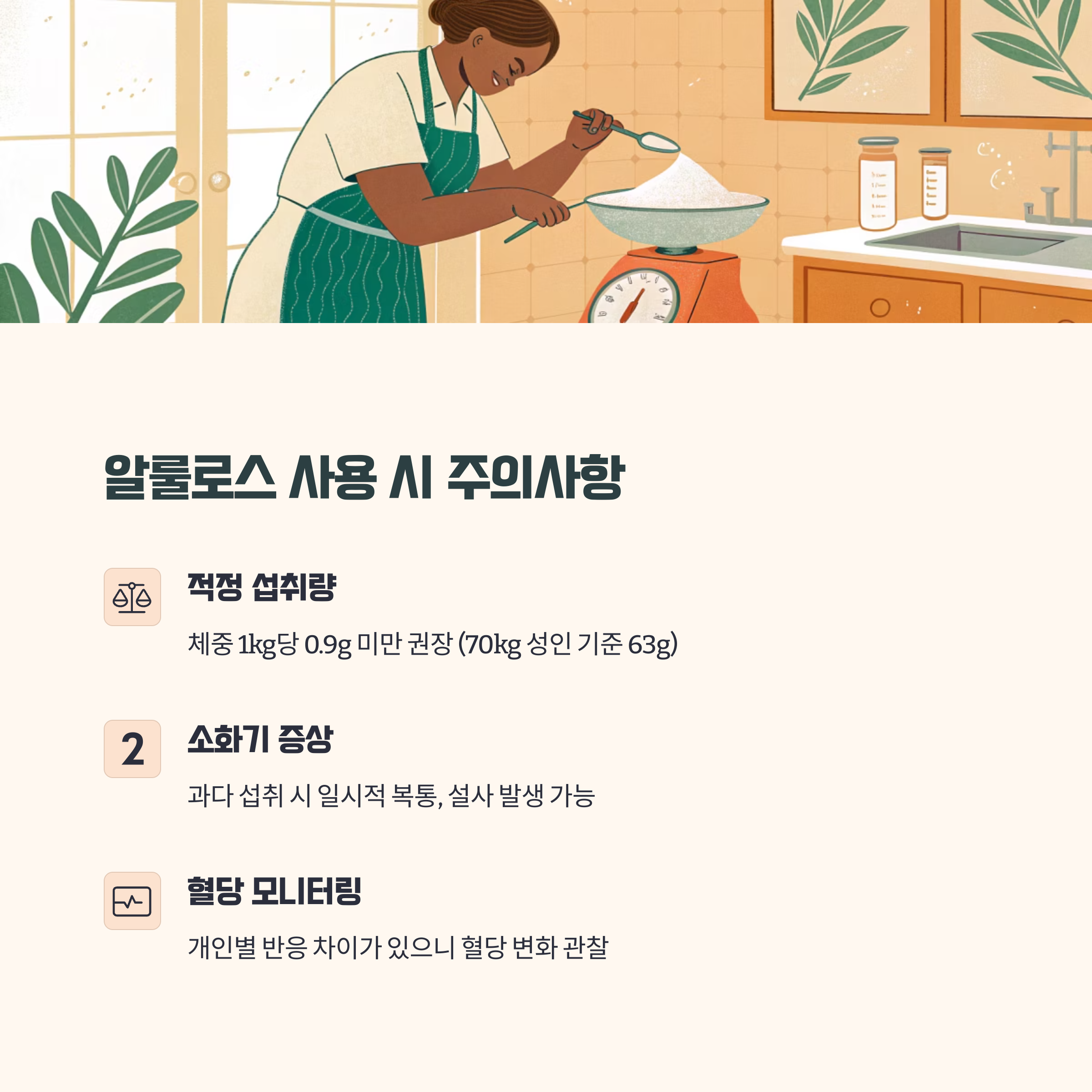 알룰로스 사용 시 당뇨 환자가 주의할 점