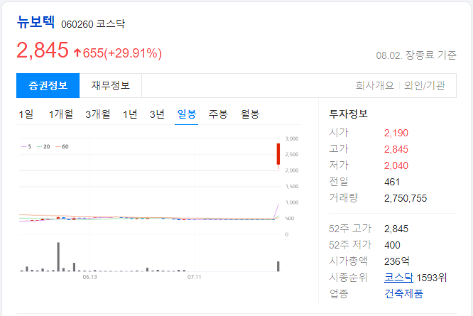 뉴보텍-일봉-차트-이미지