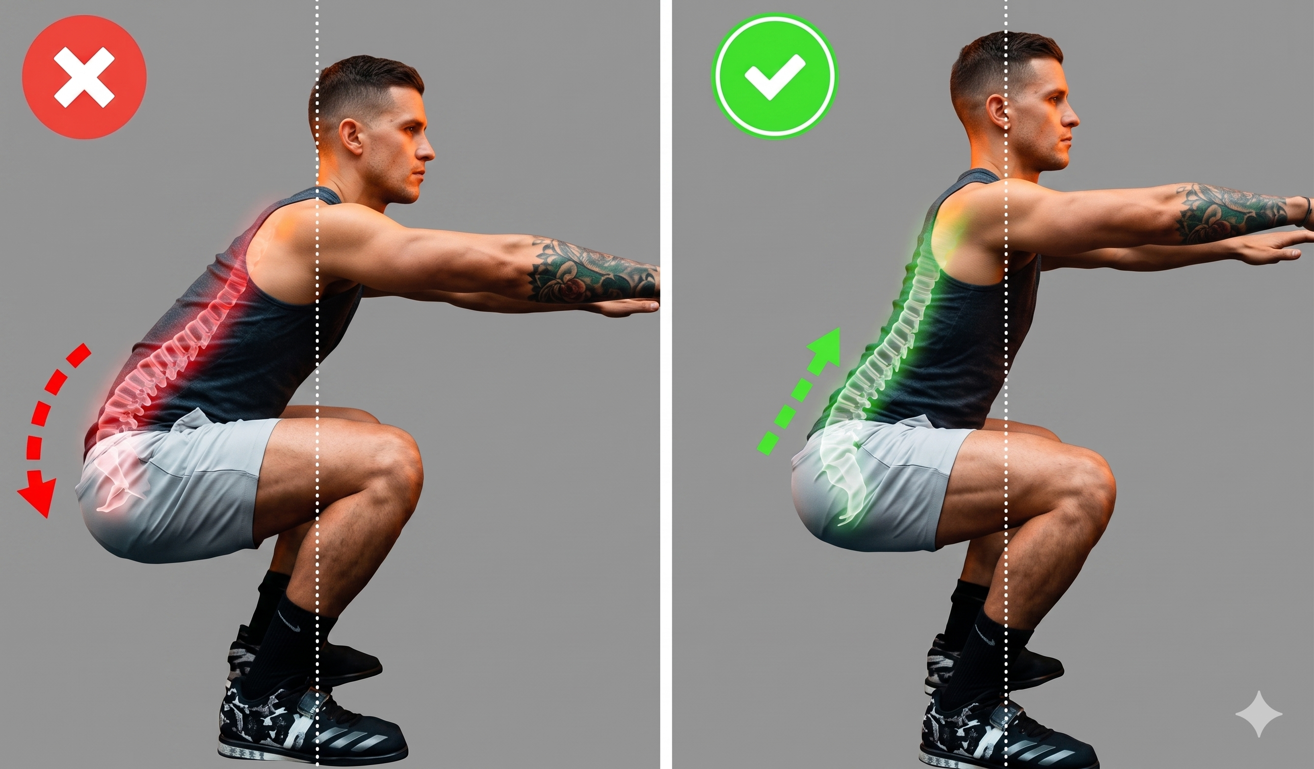 고관절 시작 &rarr; 중심 유지 &rarr; 허리 고정 구조를 시각적으로 이해시키기