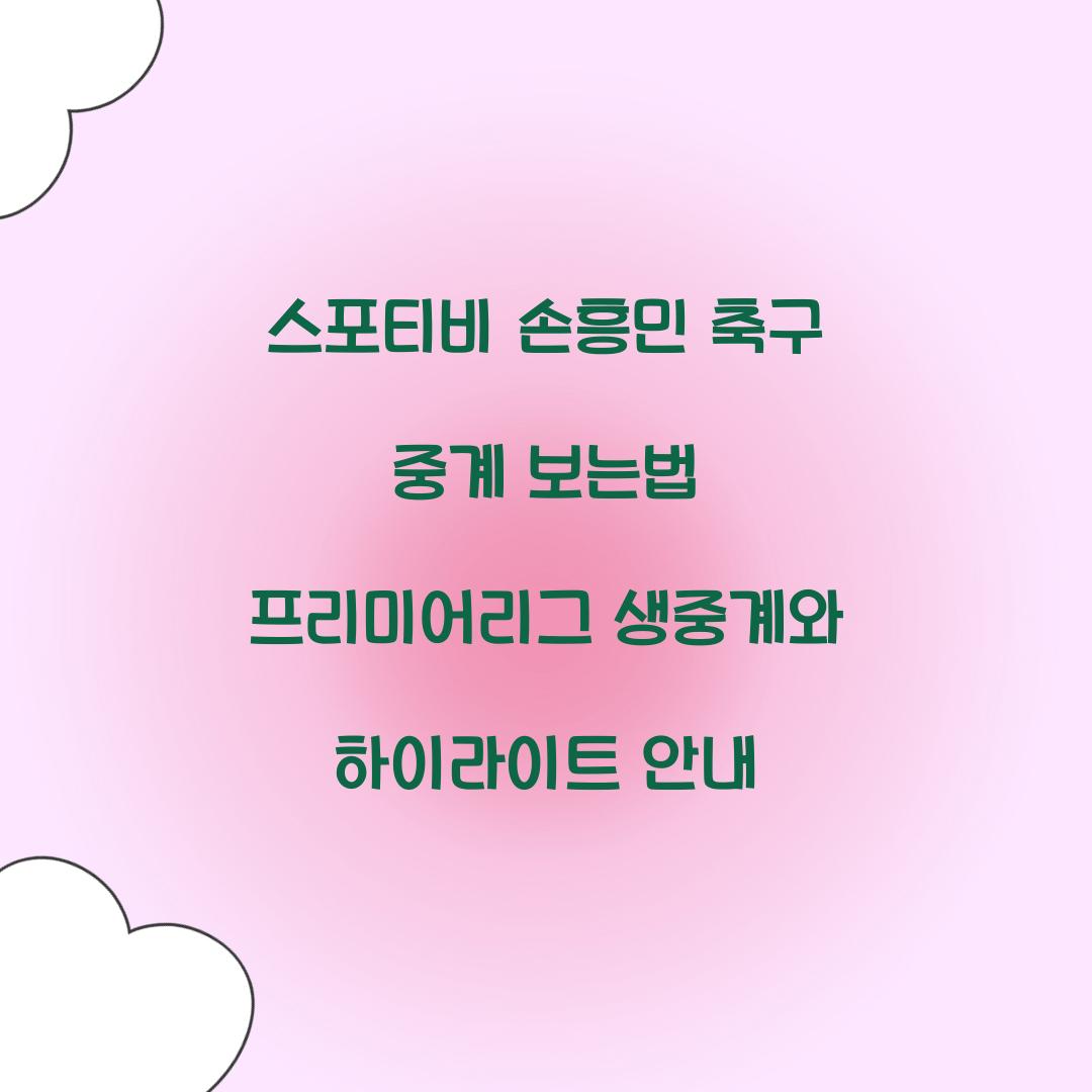 스포티비 손흥민 축구 중계 보는법