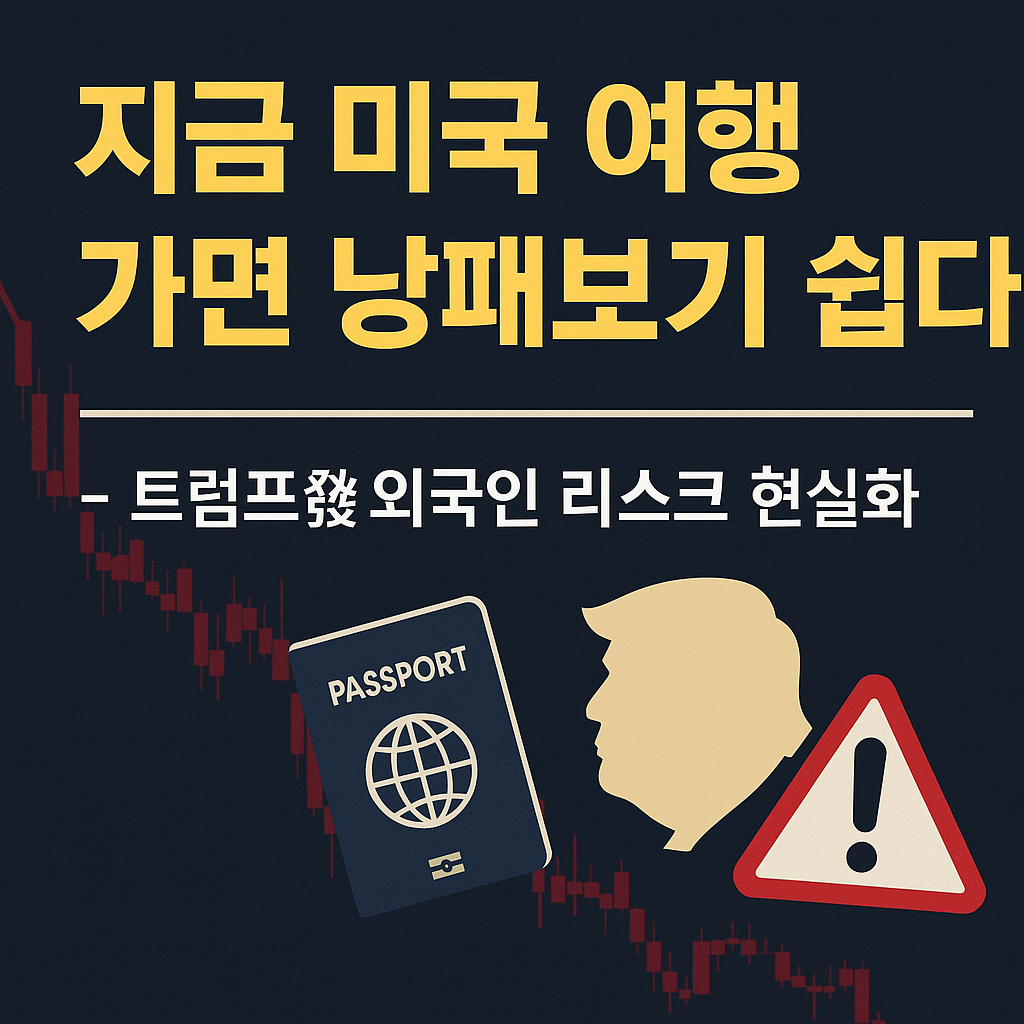 트럼프 행정부 재출범 이후 외국인 여행자 리스크를 경고하는 미국 입국 관련 썸네일 이미지