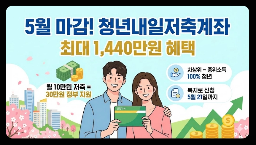 청년내일저축계좌 신청자격,신청방법,지원금액 5분확인