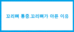 관절염- 꼬리뼈 통증