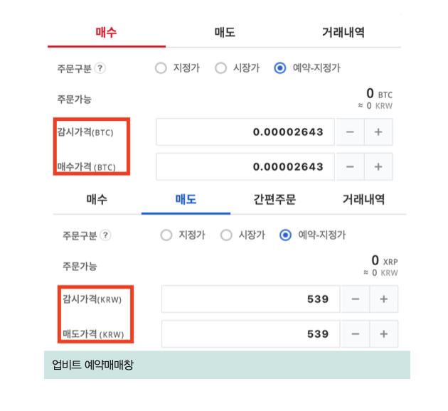 업비트 예약매도