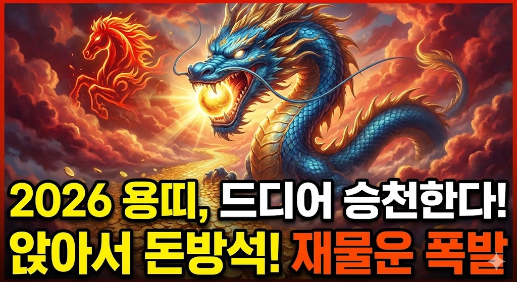 2026년 용띠, 드디어 승천한다! 앉아서 돈방석 앉는 '대박 재물운'과 88년생·76년생 필독 주의사항