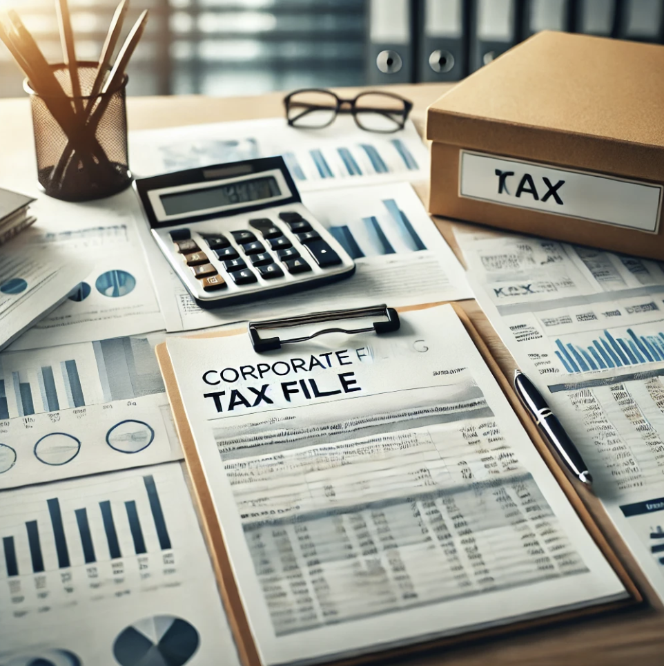 법인세 계산을 준비하는 사무실
