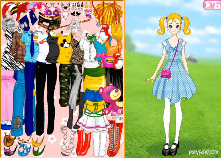 날씬한-위니윙-옷입히기-플래시게임-플레이2-핑크색-미니-핸드백을-착용한-화면