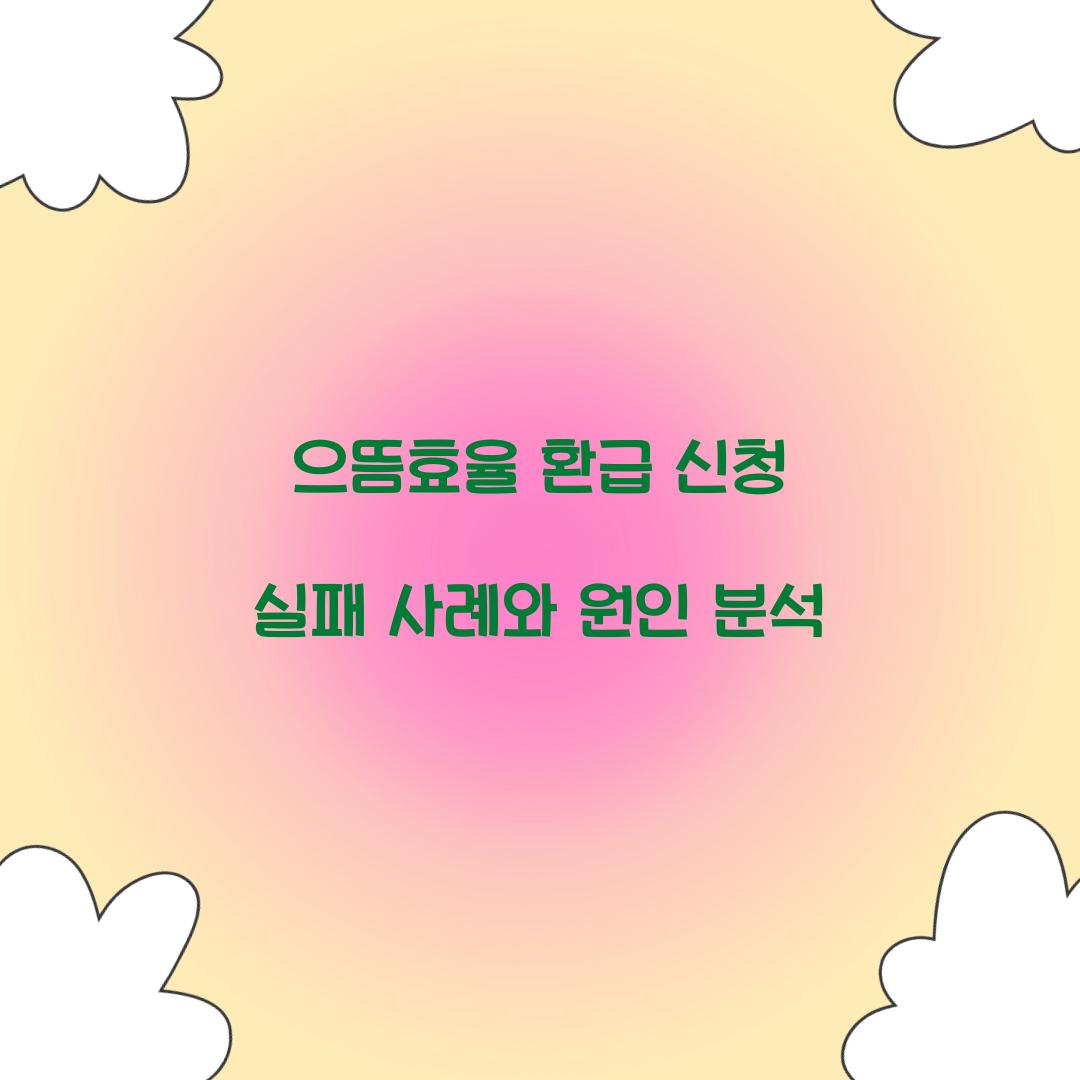 으뜸효율 환급 신청 실패 사례와 원인 분석