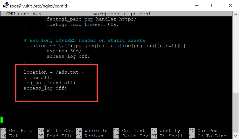 ads.txt 파일 접근 시 403 Forbidden 오류가 발생하는 경우 해결 방법 - Nginx 구성 파일 수정하기