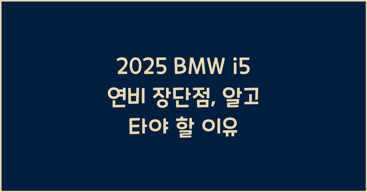 2025 BMW i5 연비 장단점