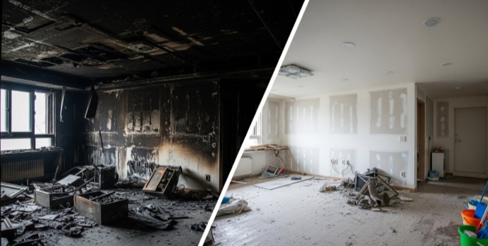 구미 화재 청소중