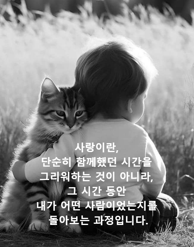고양이를 안고있는 아기