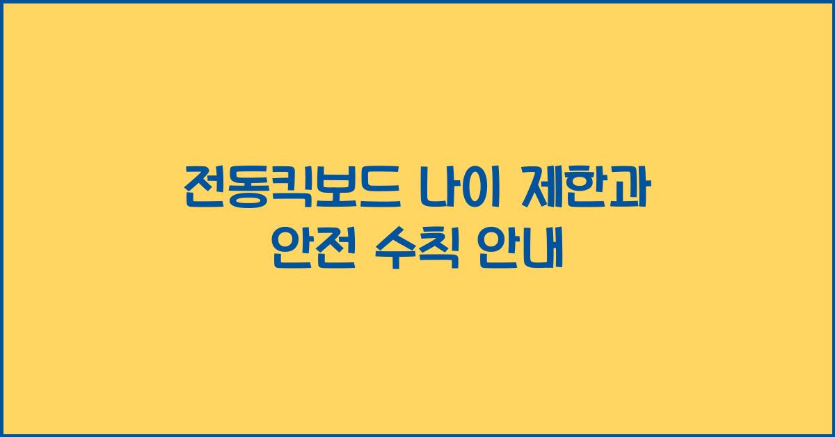 전동킥보드 나이