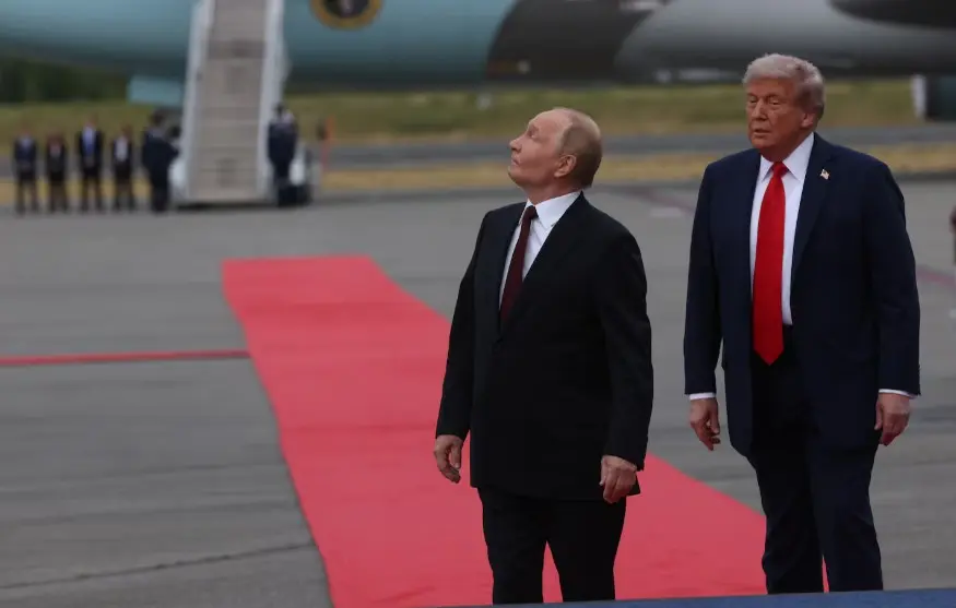 스텔스기를 올려다보는 푸틴