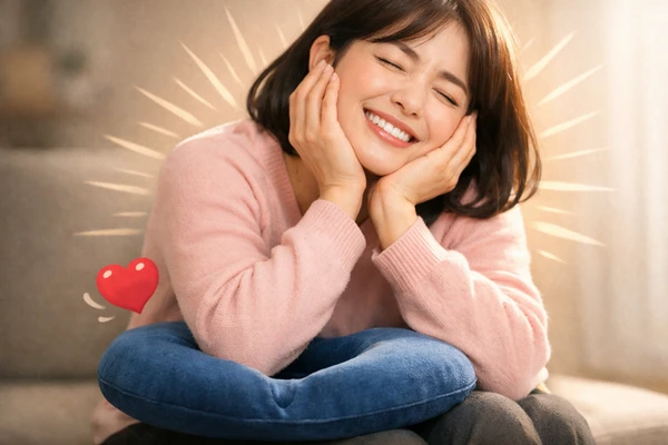 의자 위 치질 방석 사용 모습