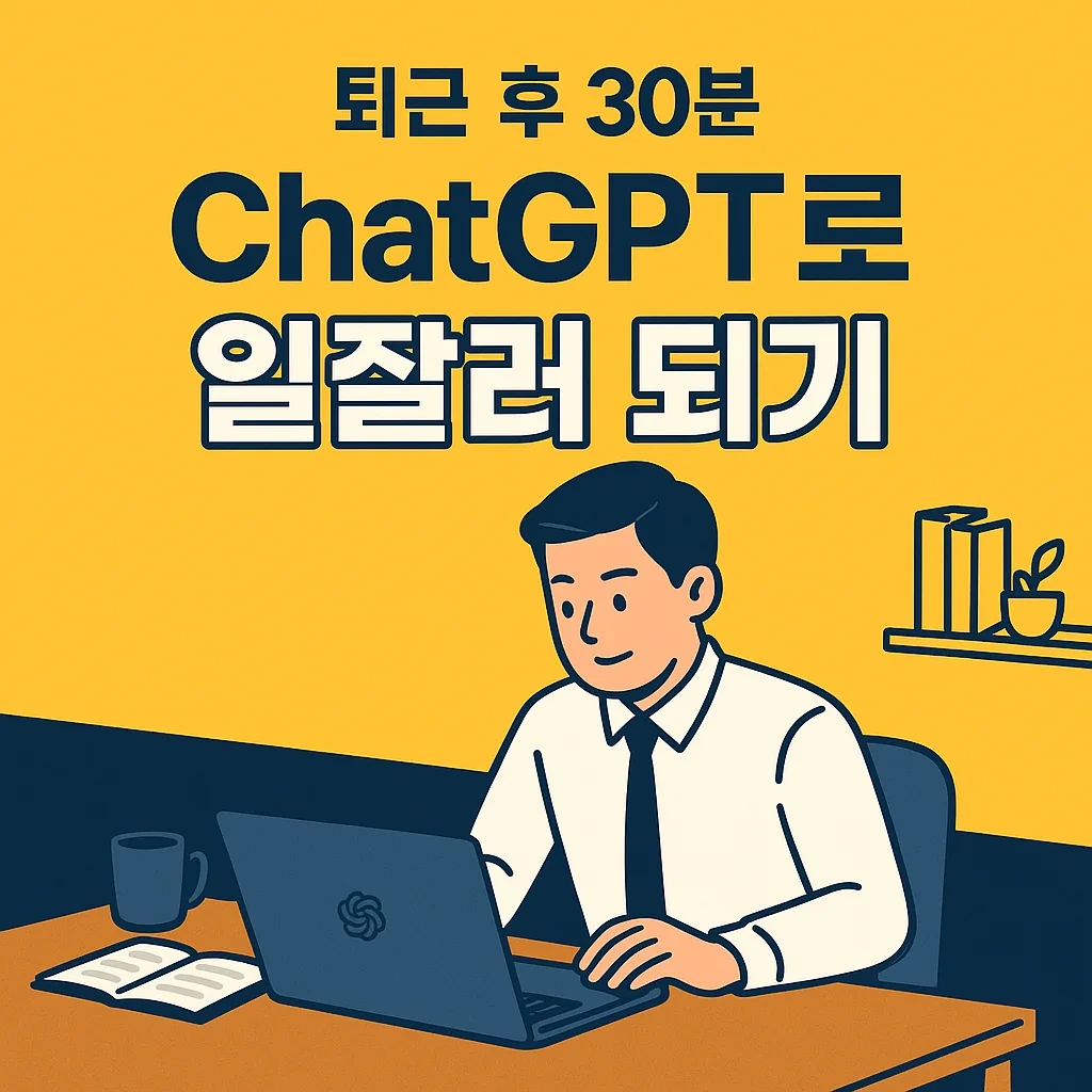 퇴근 후 30분, ChatGPT로 실무 자동화하는 직장인 모습