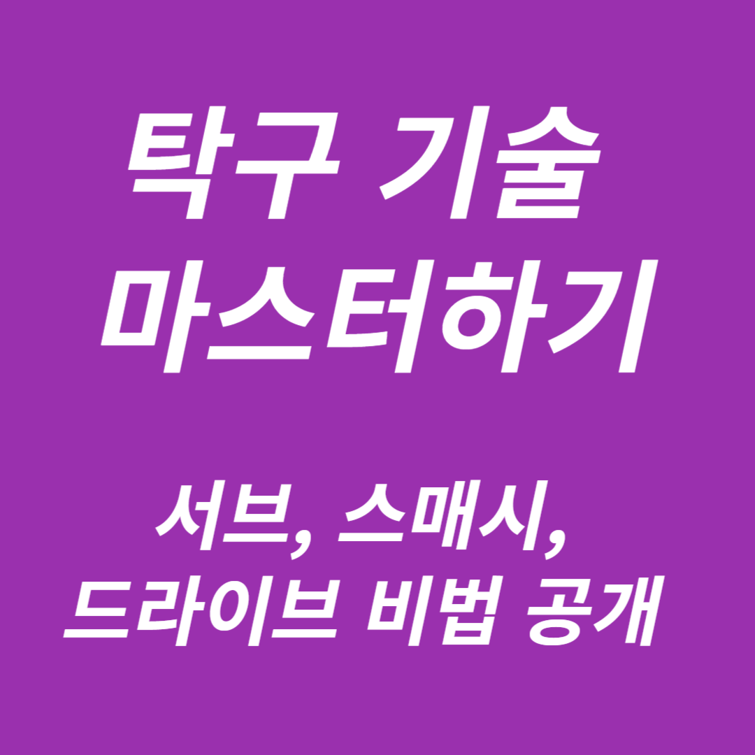 탁구 기술 마스터하기