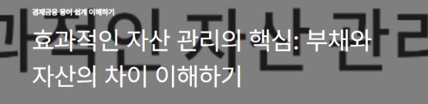 효과적인 자산 관리의 핵심: 부채와 자산의 차이 이해하기