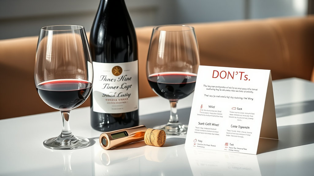 와인 한 병과 와인이 들어 있는 와인 잔 두 개 모습