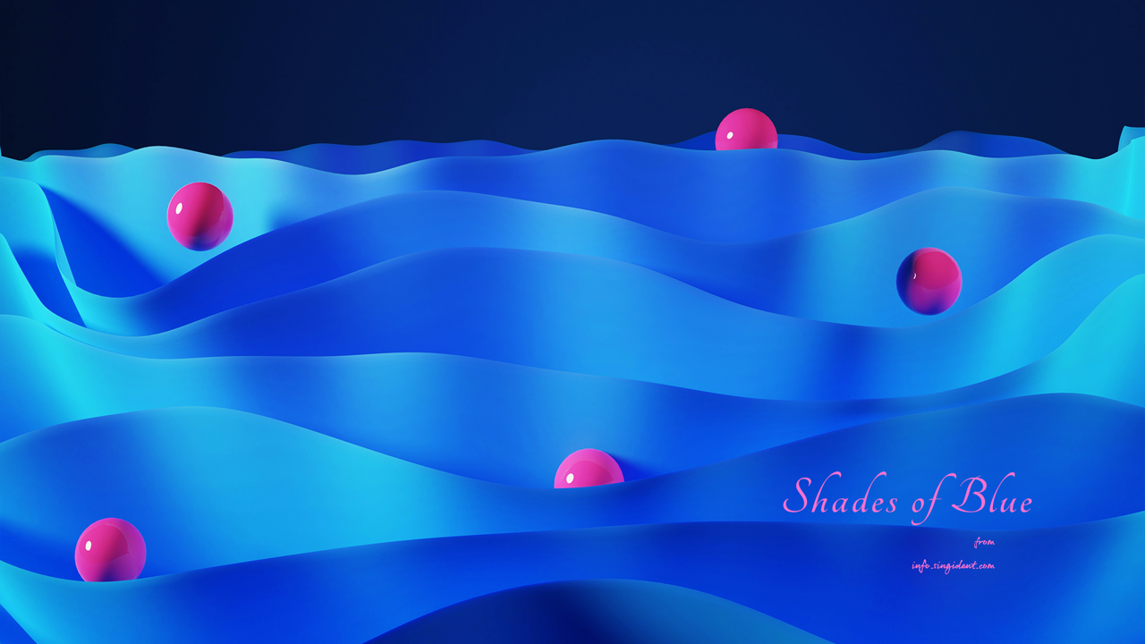 08 핑크색 볼 C - Shades of Blue 파란색배경화면