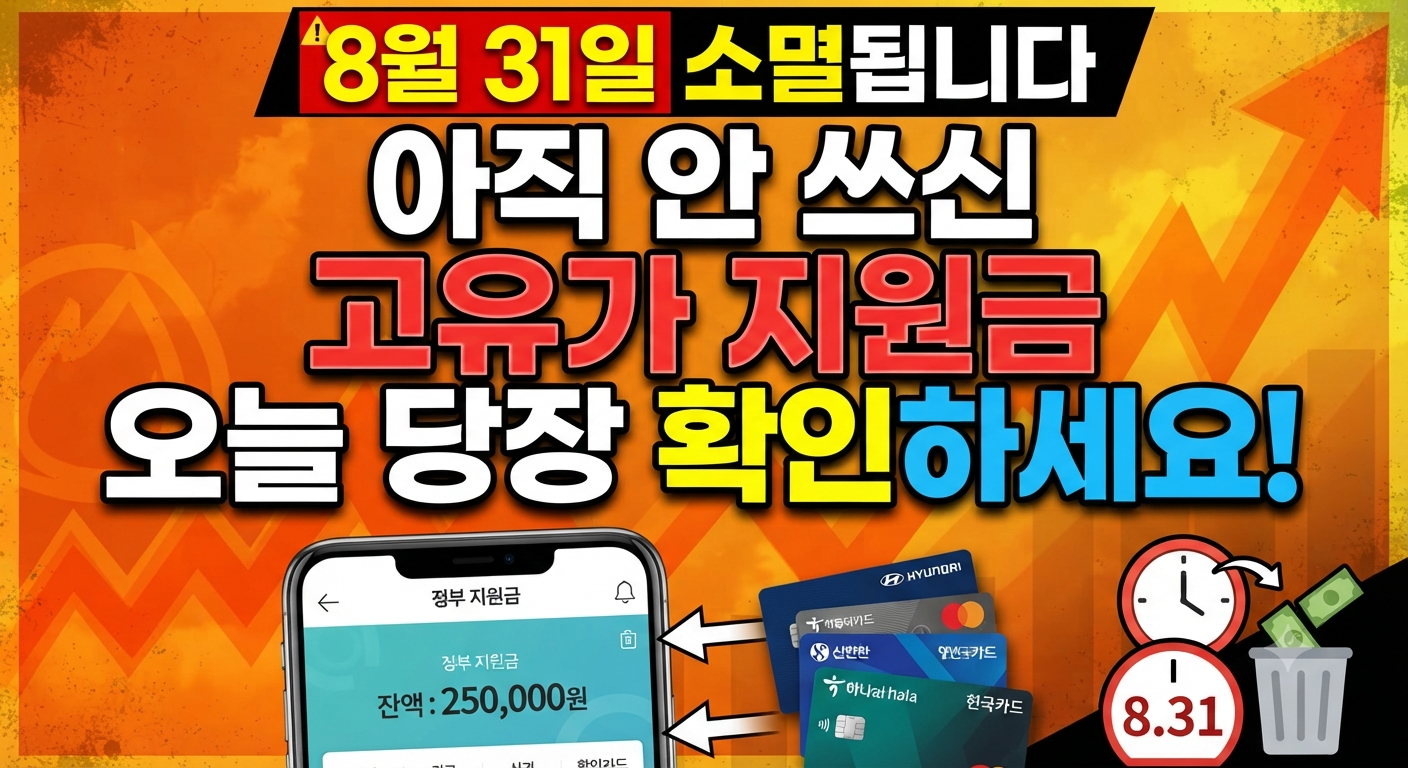 "8월 31일 소멸됩니다" 아직 안 쓰신 고유가 지원금