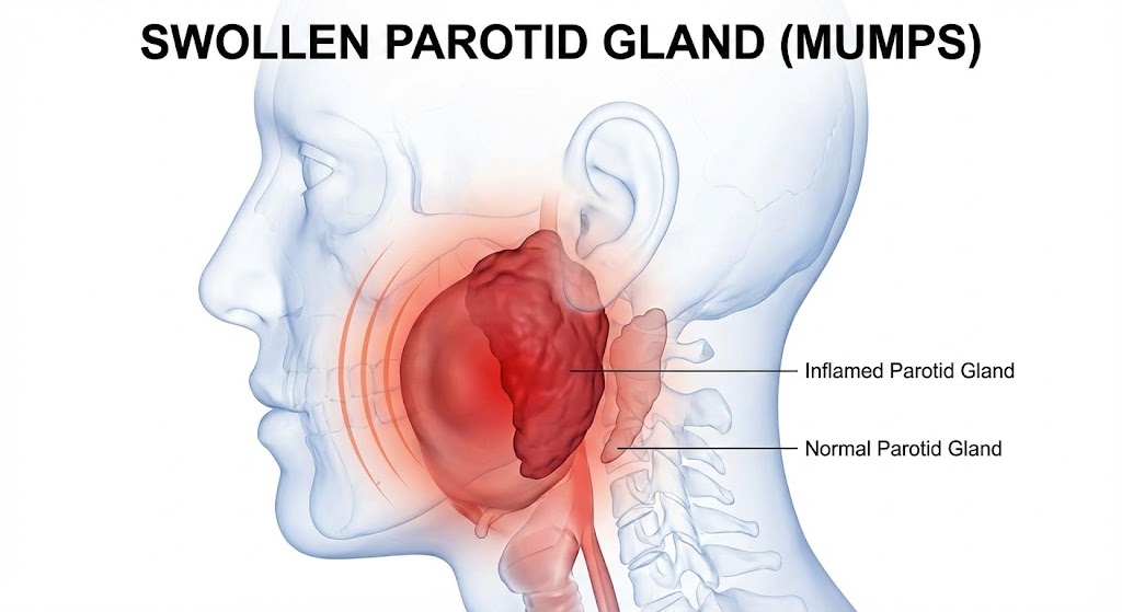 거대하게 부어오른 이하선