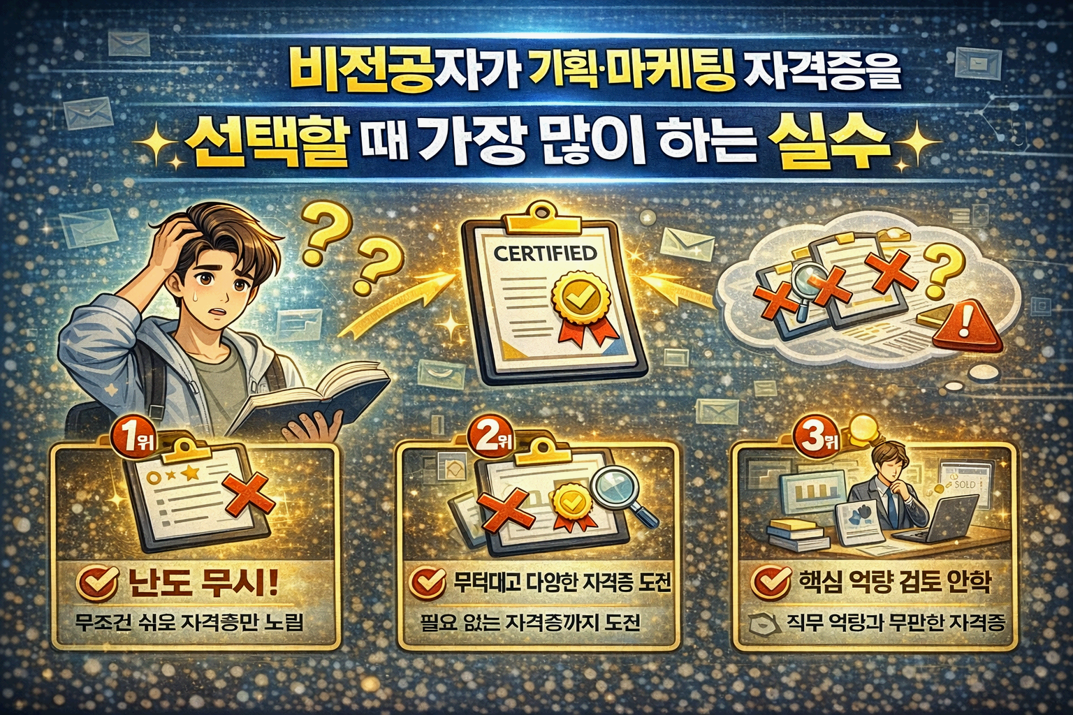 비전공자가 기획&middot;마케팅 자격증을 선택할 때 가장 많이 하는 실수