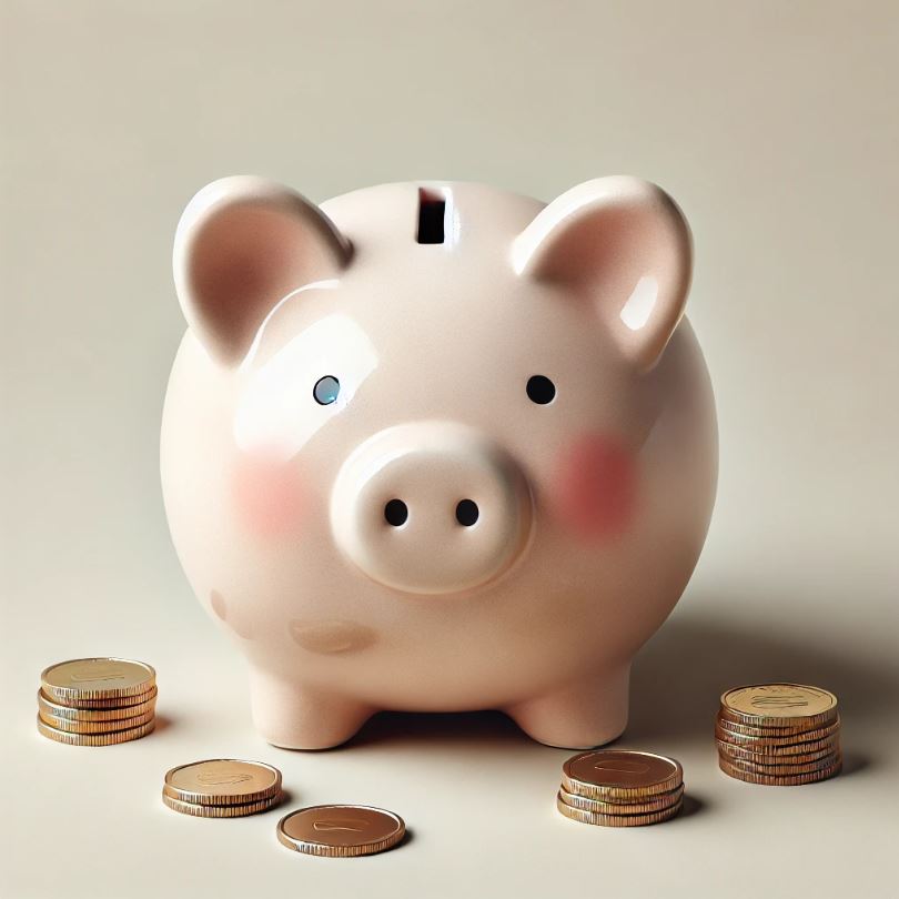 돈을 모으는 저금통 사진