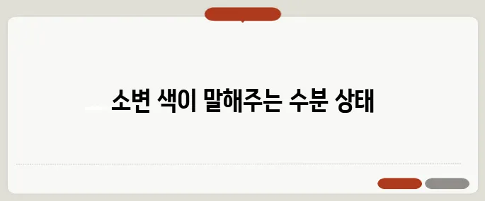 소변 색깔이 노란색 진한 색이면 수분 부족 의심