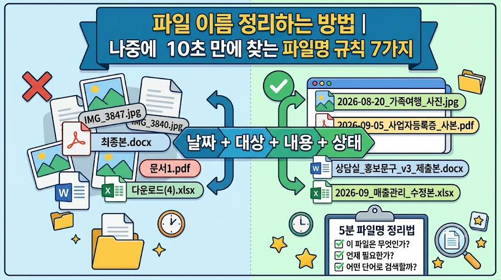 파일 이름 정리하는 방법