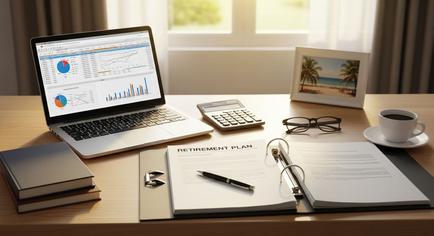 중장년 부부가 보험 서류를 검토하는 모습