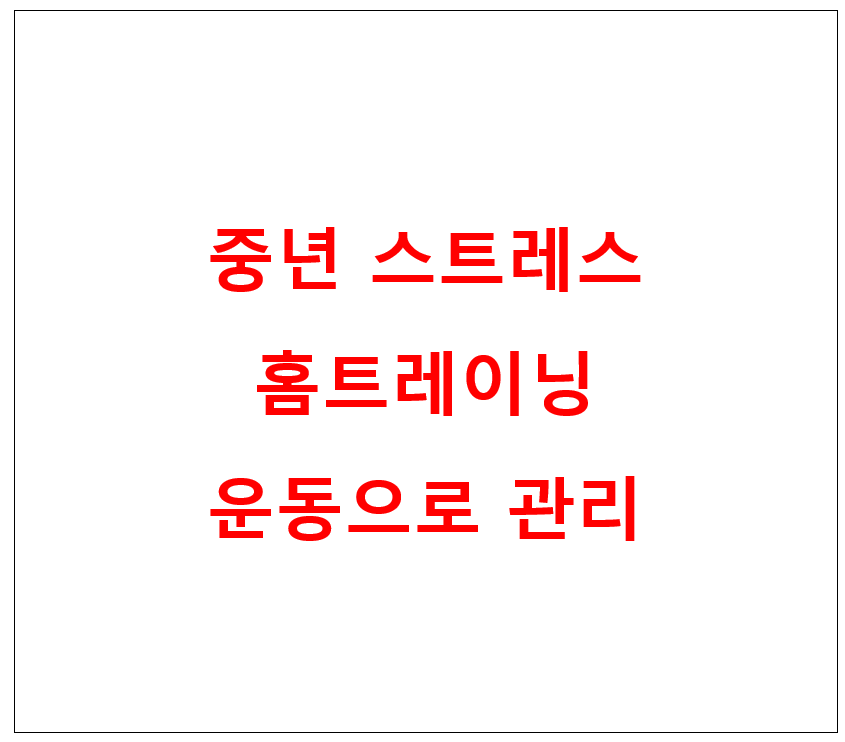 중년의 스트레스 관리 홈트레이닝