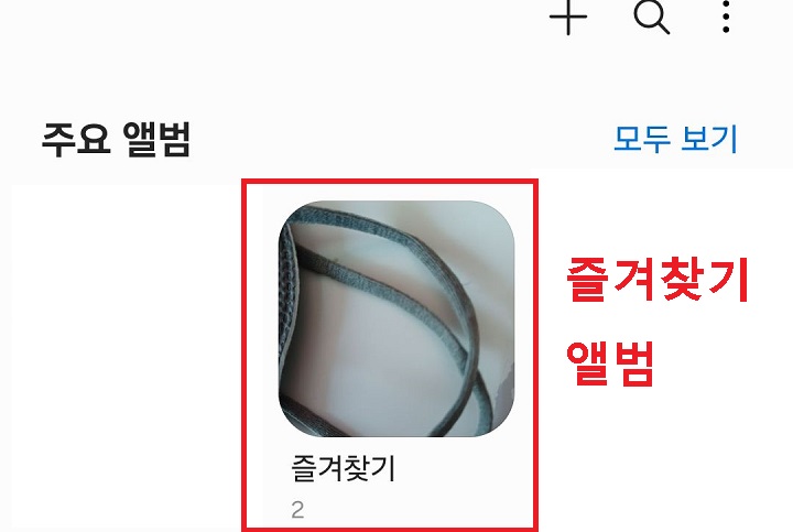 즐겨찾기 앨범 보임