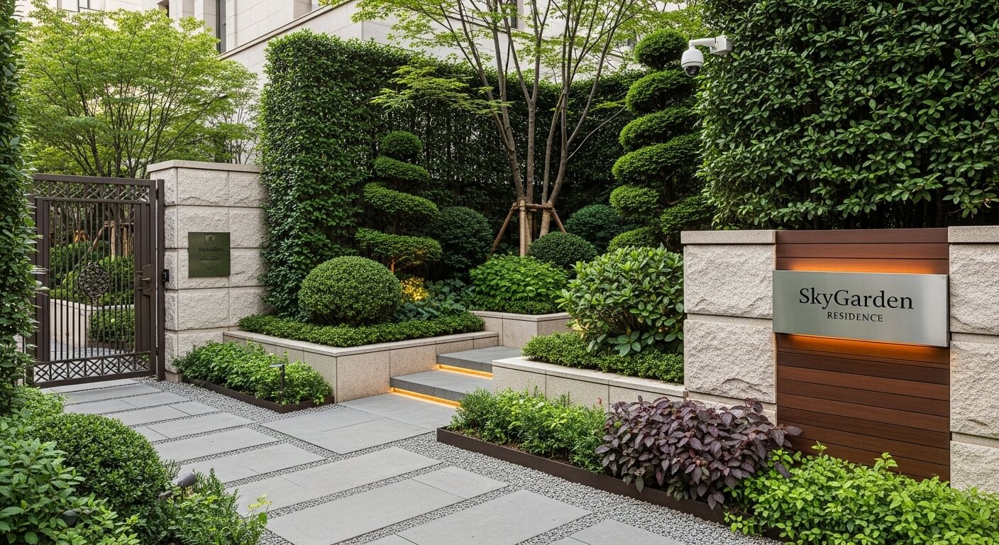 고급 아파트 입구 디자인